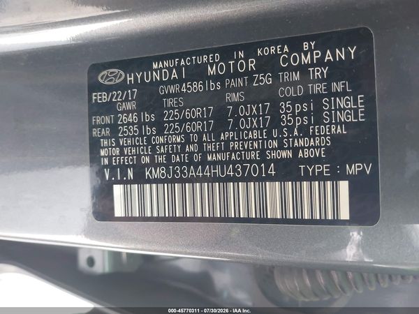 2017 HYUNDAI TUCSON SE