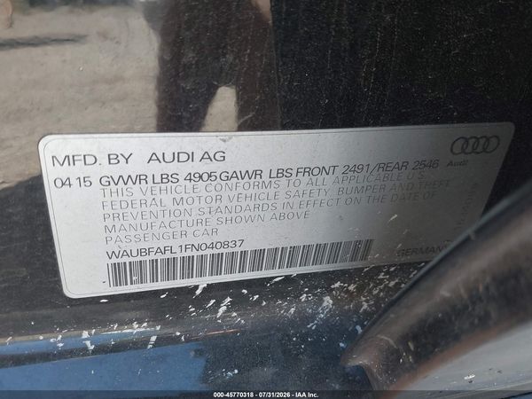 2015 AUDI A4 2.0T PREMIUM