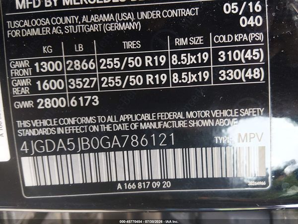 2016 MERCEDES-BENZ GLE 350 GLE350