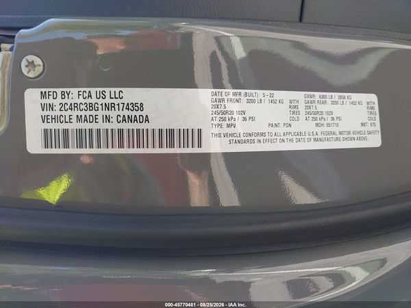 2022 CHRYSLER PACIFICA TOURING L AWD