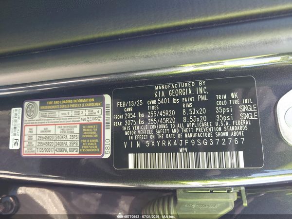 2025 KIA SORENTO SX