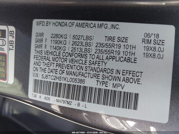 2019 ACURA RDX TECHNOLOGY PACKAGE