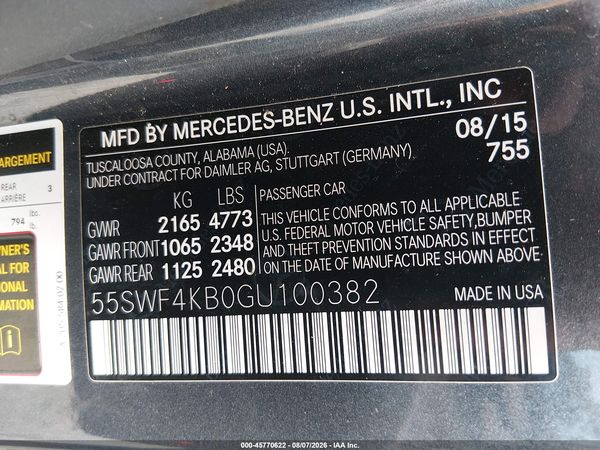 2016 MERCEDES-BENZ C 300