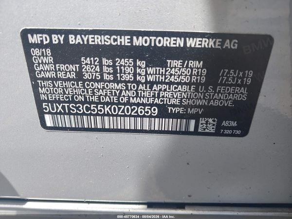 2019 BMW X3 M40I