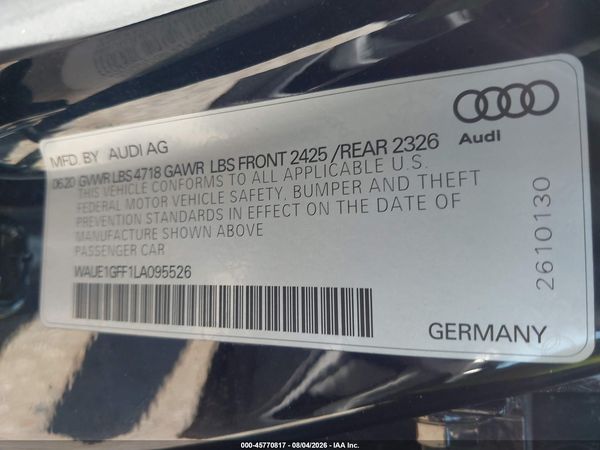 2020 AUDI S3