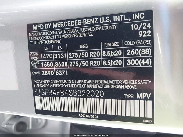 2025 MERCEDES-BENZ GLE 350 4MATIC
