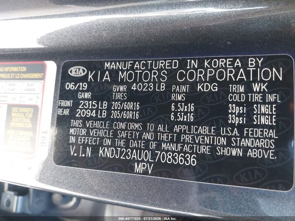 2020 KIA SOUL LX