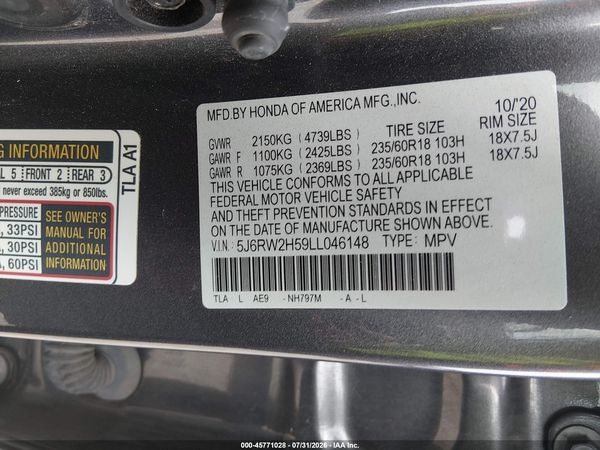 2020 HONDA CR-V AWD EX