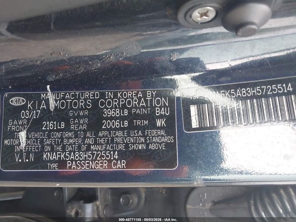 2017 KIA FORTE LX