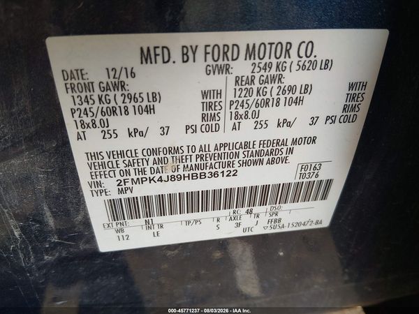 2017 FORD EDGE SEL