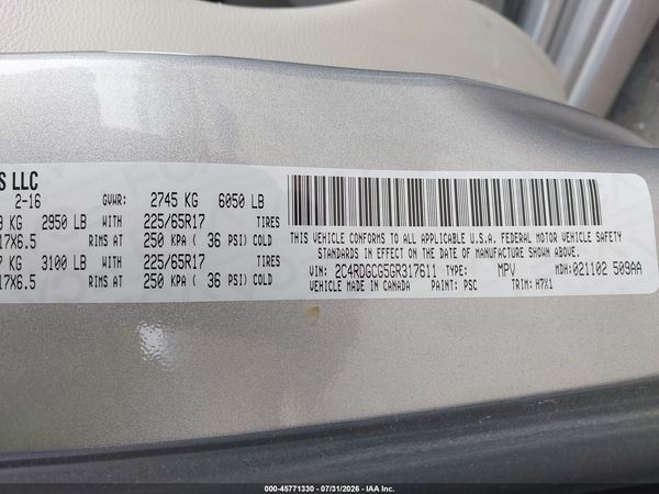 2016 DODGE GRAND CARAVAN SXT