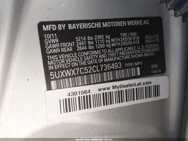 2012 BMW X3 XDRIVE35I
