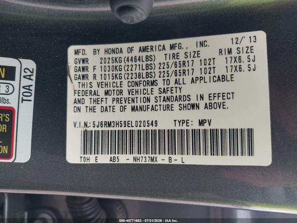 2014 HONDA CR-V EX