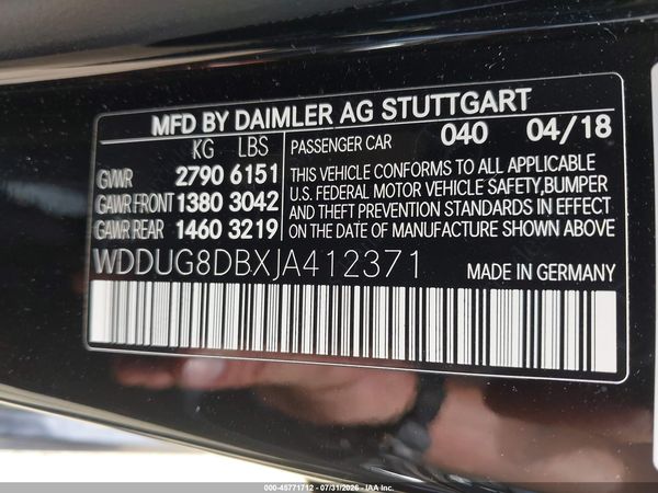 2018 MERCEDES-BENZ S 560 S560