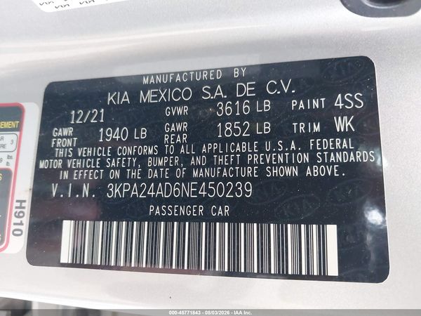 2022 KIA RIO S