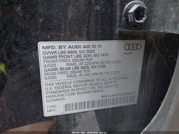 2018 AUDI Q7 3.0T PREMIUM