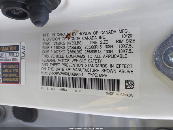 2020 HONDA CR-V AWD EX
