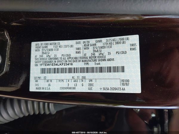 2020 FORD F-150 XL