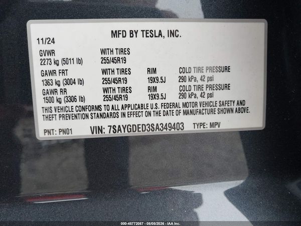 2025 TESLA MODEL Y