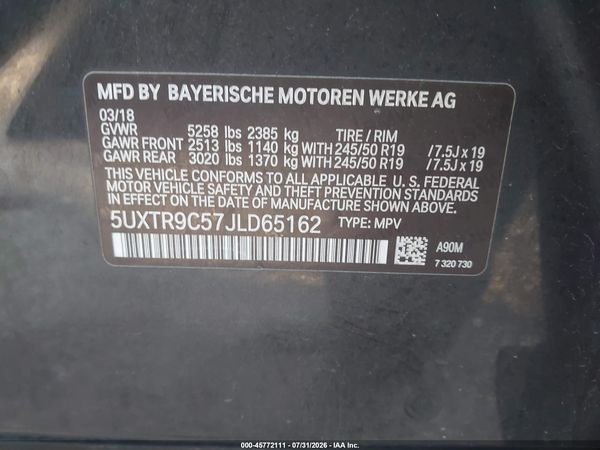 2018 BMW X3 XDRIVE30I
