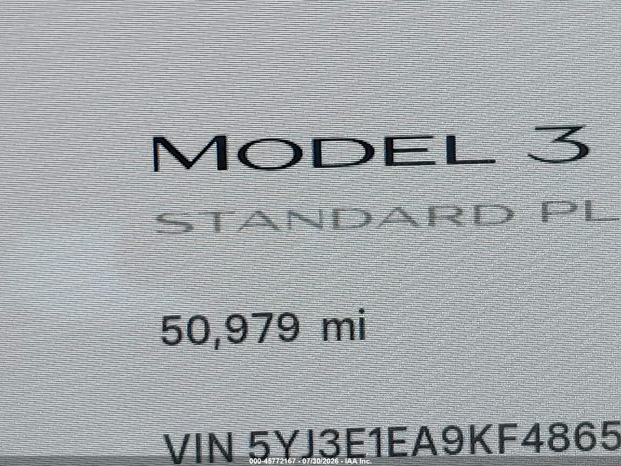 2019 TESLA MODEL 3