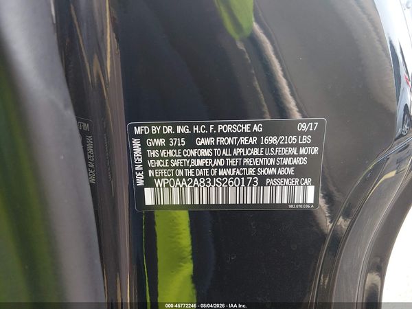 2018 PORSCHE 718 CAYMAN