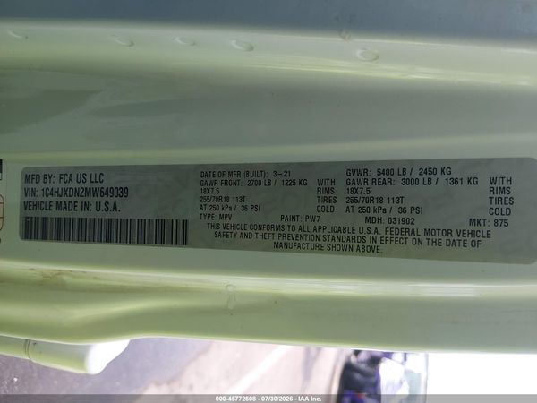 2021 JEEP WRANGLER UNLIMITED SPORT ALTITUDE 4X4