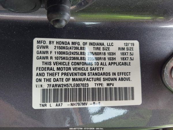 2020 HONDA CR-V AWD EX