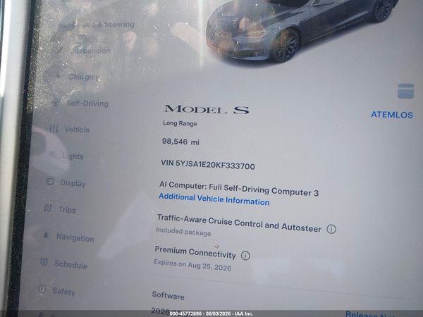 2019 TESLA MODEL S