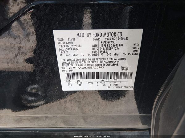 2022 FORD EDGE SE — I9