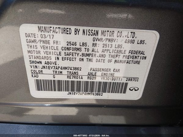 2017 INFINITI Q50 3.0T SIGNATURE EDITION