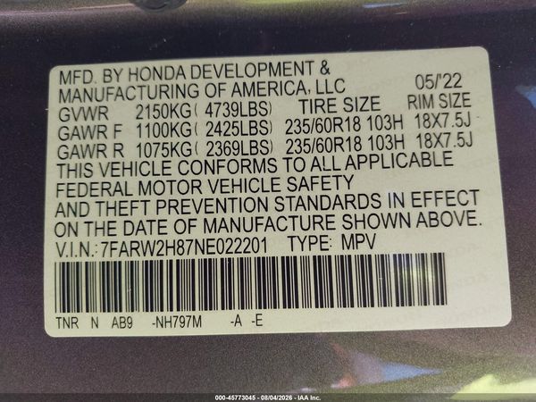 2022 HONDA CR-V AWD EX-L