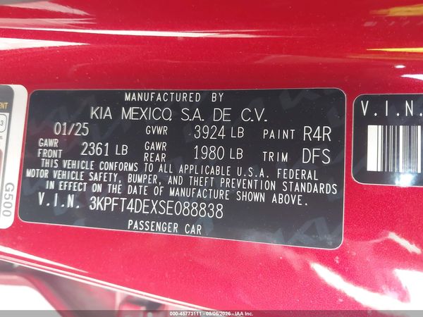 2025 KIA K4 LXS
