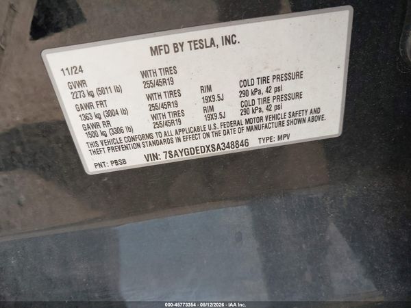 2025 TESLA MODEL Y