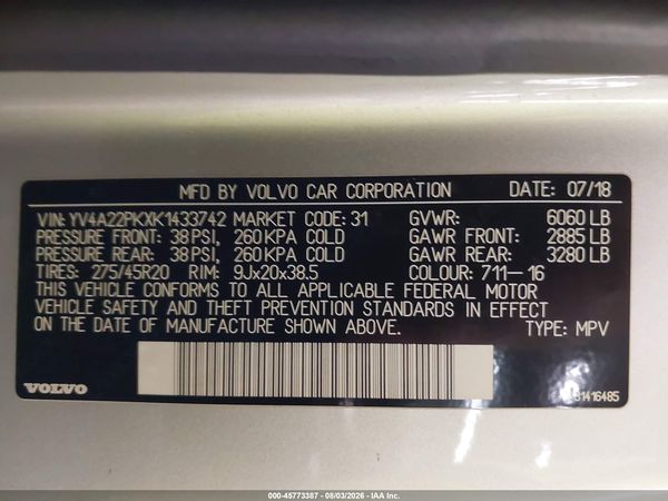 2019 VOLVO XC90 T6 MOMENTUM