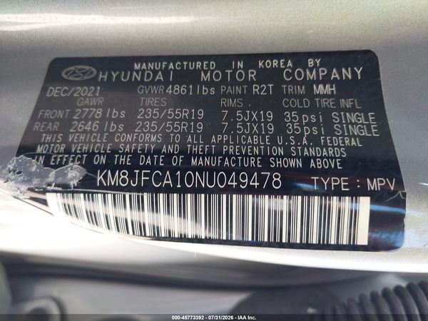 2022 HYUNDAI TUCSON HYBRID SEL CONVENIENCE