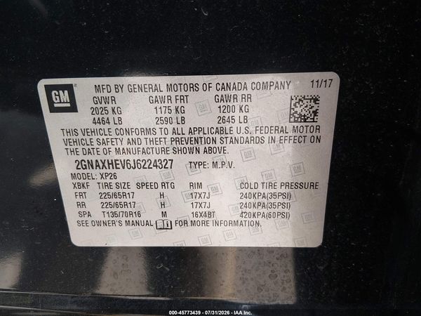 2018 CHEVROLET EQUINOX LS — I9