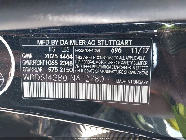 2018 MERCEDES-BENZ CLA 250 4MATIC