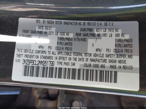 2021 MAZDA MAZDA3 PREFERRED