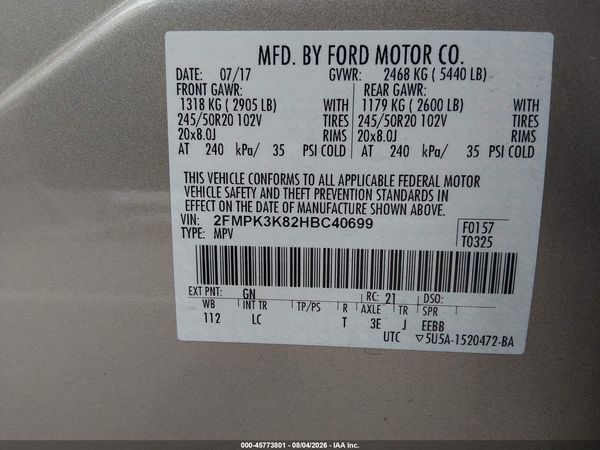 2017 FORD EDGE TITANIUM