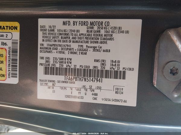 2022 FORD MUSTANG
