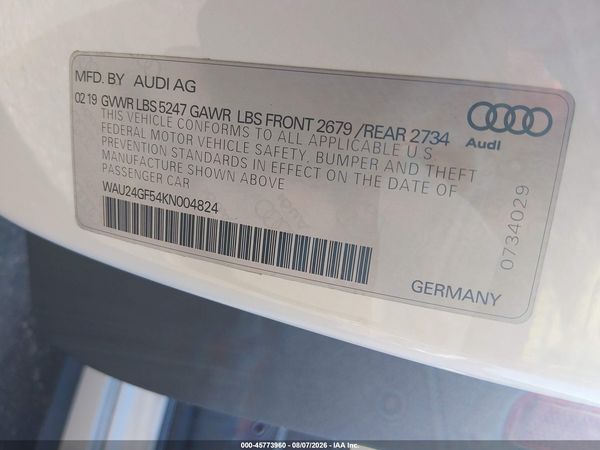 2019 AUDI S5 3.0T PREMIUM PLUS