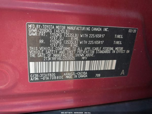 2020 TOYOTA RAV4 LE