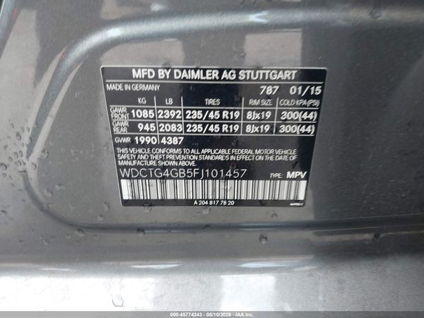 2015 MERCEDES-BENZ GLA 250 4MATIC