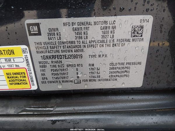 2014 CHEVROLET TRAVERSE LS — I9