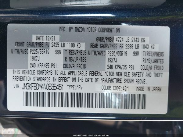 2022 MAZDA CX-5 2.5 S PREMIUM