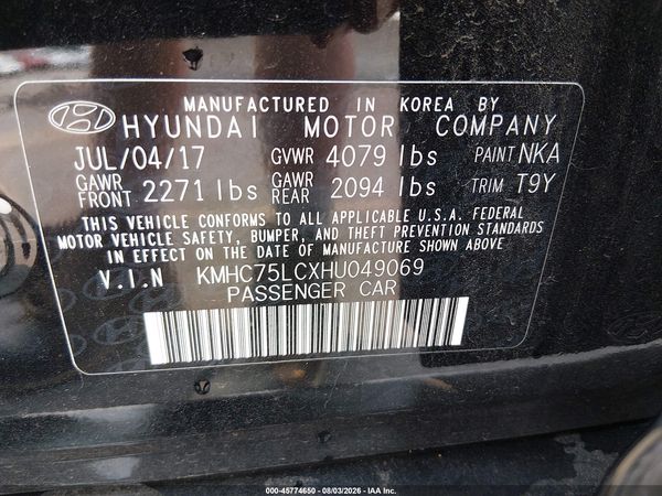 2017 HYUNDAI IONIQ HYBRID SEL
