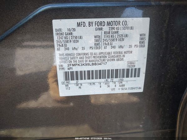 2020 FORD EDGE TITANIUM — I9