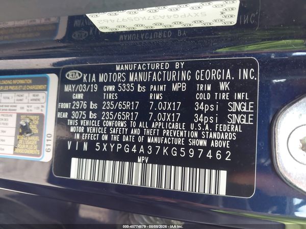 2019 KIA SORENTO 2.4L LX