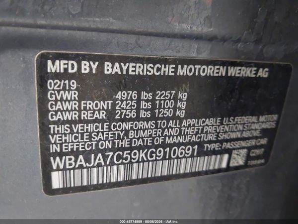 2019 BMW 5 SERIES 530I XDRIVE